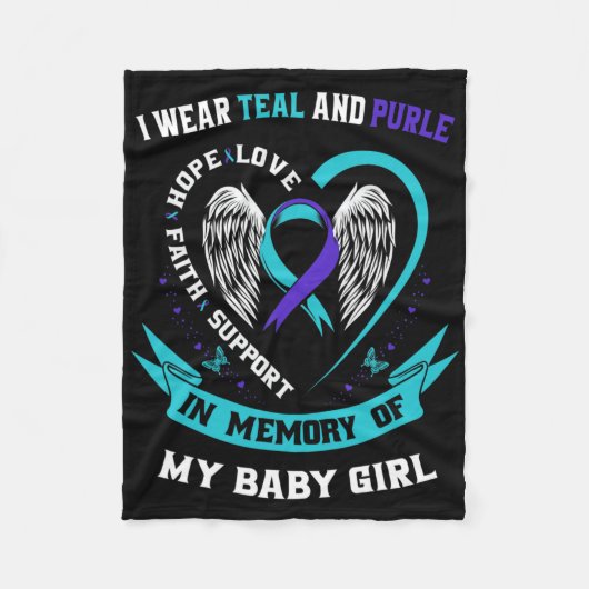 Couverture Polaire Je Porte Un Ribb Turquoise Et Violet Sensibilisati (Devant)