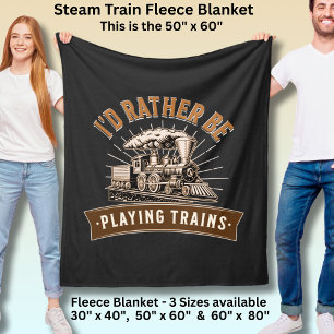 Couverture Polaire Je préfère jouer à vapeur Trains Moteur de chemin