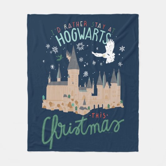 Couverture Polaire Je Préférerais Rester À Hogwarts Ce Noël (Devant)