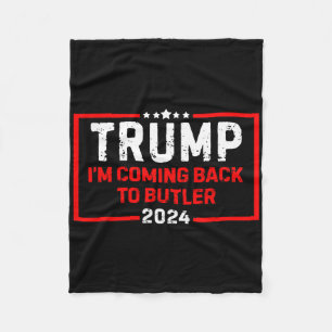 Couverture Polaire Je reviens à Butler Trump Fight Drapeau américain