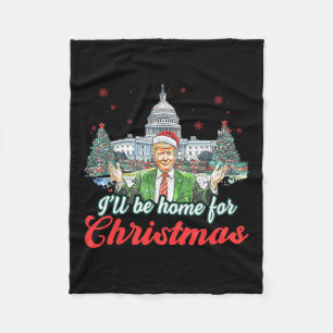 Couverture Polaire Je serai à la maison pour Noël Funky Père Noël Tru