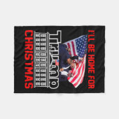 Couverture Polaire Je serai à la maison pour Noël Père Noël drôle Tru (Devant (Horizontal))