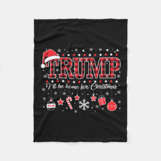 Couverture Polaire Je serai à la maison pour Noël Père Noël drôle Tru
