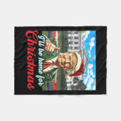 Couverture Polaire Je serai à la maison pour Noël Trump Funny Xmas Pa (Devant (Horizontal))