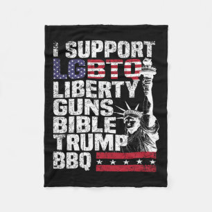 Couverture Polaire Je Soutiens Lgbtq Liberty Guns Bible Trump Bbq