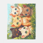 Couverture Polaire Je suis à Kitten Heaven - Dessin de chat (Devant)