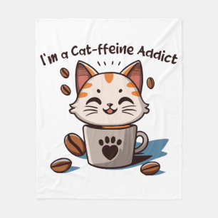 Couverture Polaire Je suis accro à la Cat-fféine