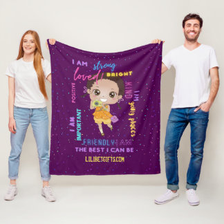Couverture Polaire JE SUIS - Affirmations Positives pour une Fille No