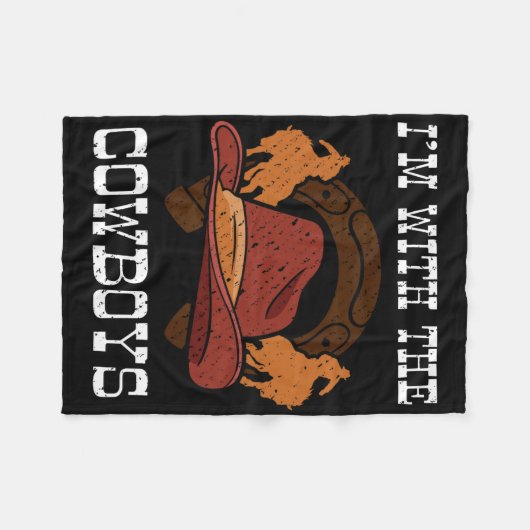 Couverture Polaire Je suis avec le Cowboy Rrel Racing Horseck Riding  (Devant (Horizontal))