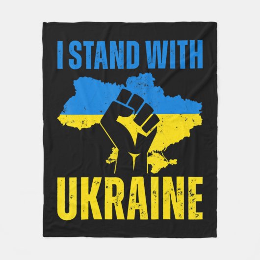 Couverture Polaire Je Suis Avec L'Ukraine Le Drapeau Ukrainien Monte (Devant)