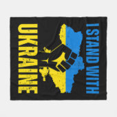 Couverture Polaire Je Suis Avec L'Ukraine Le Drapeau Ukrainien Monte (Devant (Horizontal))