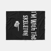 Couverture Polaire Je suis avec Skeleton Costume Halloween drôle Coup (Devant (Horizontal))