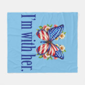 Couverture Polaire Je suis avec son papillon bleu Kamala (Devant (Horizontal))