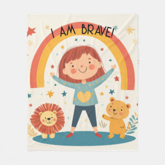 Couverture Polaire Je Suis Courageux - Affirmation Enfants
