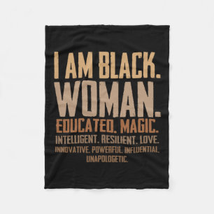 Couverture Polaire Je Suis Femme Noire Éduquée Magie Junenth Mois de