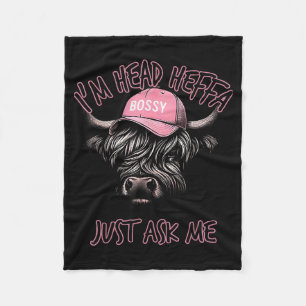 Couverture Polaire Je suis Head Heffa Demandez-moi simplement Vache H