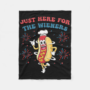 Couverture Polaire Je suis juste ici pour les Wieners Funny 4 juillet