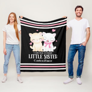 Couverture Polaire Je suis la petite soeur la plus mignonne Chats mig