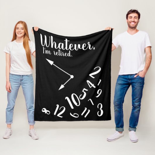 Couverture Polaire Je suis Retraité Drôle Temps de Retraite Horloge N (En situation)