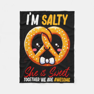 Couverture Polaire Je Suis Salé Elle Est Sucrée Bretzel Ensemble Sont