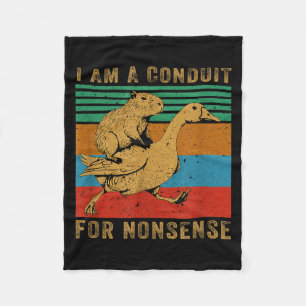Couverture Polaire Je suis un conduit pour l'oie capybara absurde