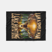 Couverture Polaire Je Suis Un Homme Simple Que J'Aime Chasser Et Croi (Devant (Horizontal))