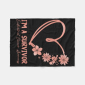 Couverture Polaire Je Suis Un Survivant. Sensibilisation au cancer de (Devant (Horizontal))