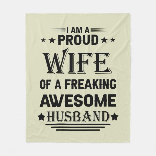 Couverture Polaire Je suis une fière épouse d'un incroyable mari. (Devant)