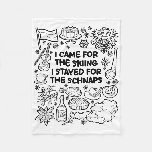 Couverture Polaire Je Suis Venu Pour Le Ski (Devant)