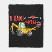 Couverture Polaire Je t'ai creusé Backhoe Valentine (Devant)