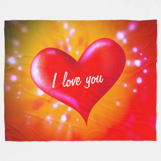 Couverture Polaire Je T'Aime (Devant (Horizontal))