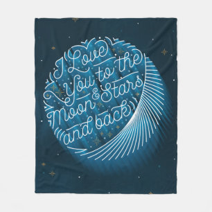 Couverture Polaire Je t'aime à la lune et aux étoiles tondez le med