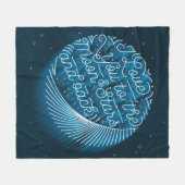 Couverture Polaire Je t'aime à la lune et aux étoiles tondez le med (Devant (Horizontal))