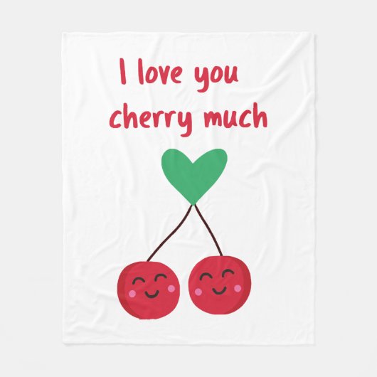Couverture Polaire Je t'aime beaucoup Cherry Valentine (Devant)