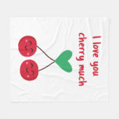Couverture Polaire Je t'aime beaucoup Cherry Valentine (Devant (Horizontal))