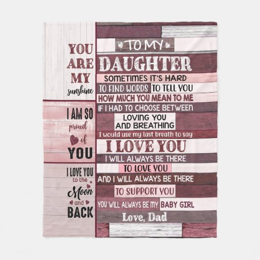 Couverture Polaire Je t'aime - Cadeau pour fille (Devant)