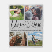 Couverture Polaire Je t'aime Collage photo Anniversaire Valentine (Devant)