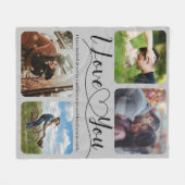 Couverture Polaire Je t'aime Collage photo Anniversaire Valentine (Devant (Horizontal))