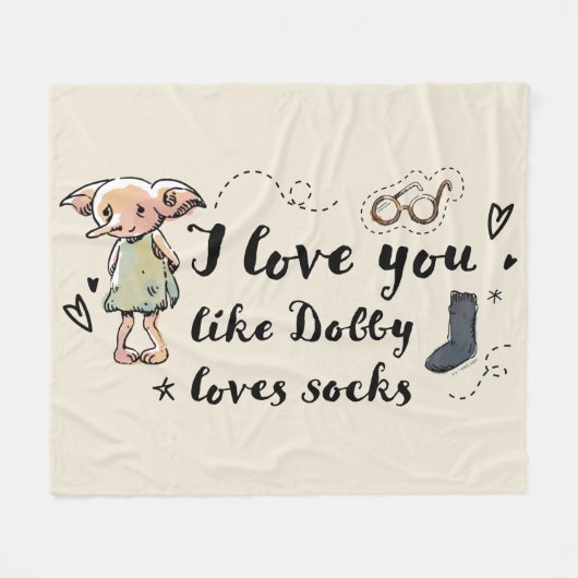Couverture Polaire Je T'Aime Dobby Aime Les Chaussettes (Devant (Horizontal))