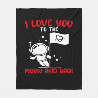 Couverture Polaire Je t'aime jusqu'à la lune et retour Valetine ludiq