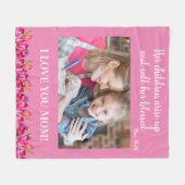 Couverture Polaire Je t'aime Maman Bible chrétienne Verse rose (Devant (Horizontal))
