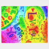 Couverture Polaire JE T'AIME Peindre (Devant (Horizontal))