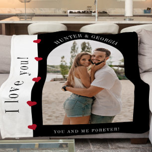 Couverture Polaire Je t'aime ! photo moderne design romantique