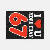 Couverture Polaire Je t'aime plus que 67 Saint-Valentin 6 7 Meme 6 (Devant (Horizontal))