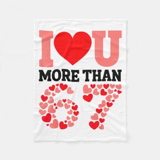 Couverture Polaire Je t'aime plus que 67 Saint-Valentin 6 7 Meme H (Devant)