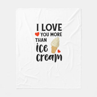 Couverture Polaire Je t'aime plus que la glace Citation d'amour doux