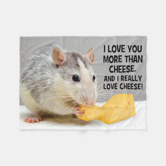 Couverture Polaire Je t'aime plus que le rat d'animal familier de (Devant (Horizontal))