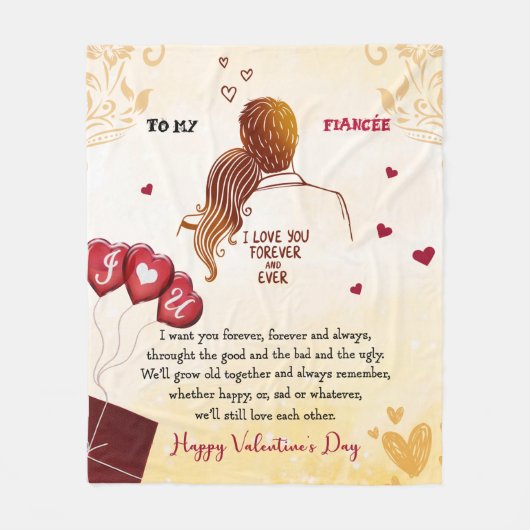 Couverture Polaire Je T'Aime Pour Toujours Et Jamais| Heureuse Sainte (Devant)