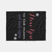 Couverture Polaire Je t'aime sur la lune et de retour (Devant (Horizontal))