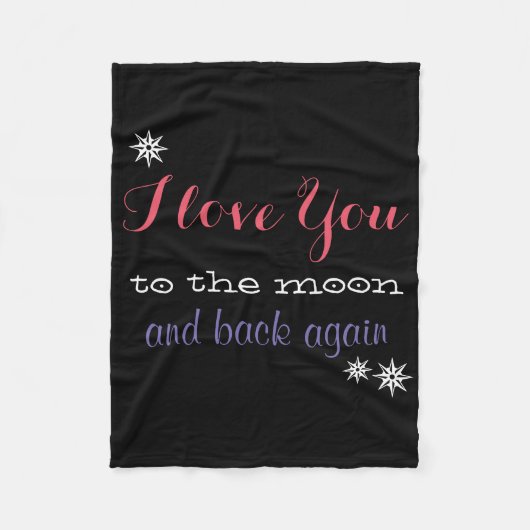 Couverture Polaire Je t'aime sur la lune et de retour (Devant)